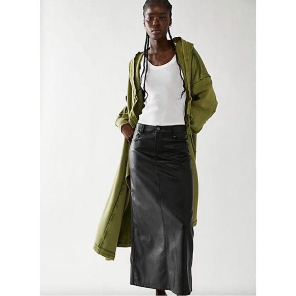 NWT Free People keep Me cardi long hoodie duster Cardigan Jacket Size L - Picture 1 of 9